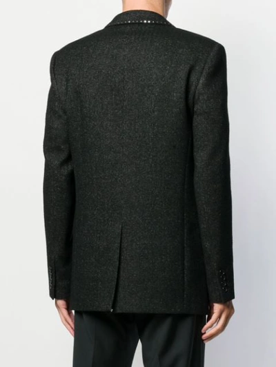 Saint Laurent Sequin-trim Blazer In Grey