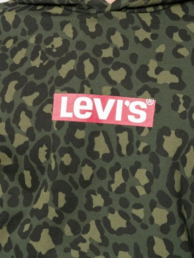 Shop Levi's Leopard Print Hoodie In Green