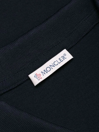Shop Moncler Jersey Polo Shirt In 773 Dark Blue