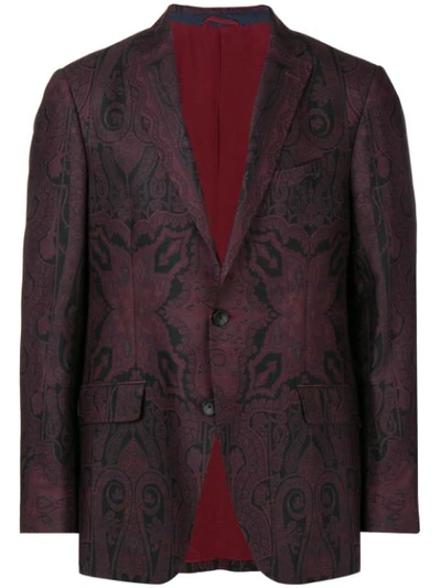 Shop Etro Paisley Print Blazer In Red