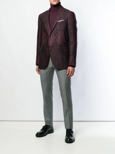 Shop Etro Paisley Print Blazer In Red