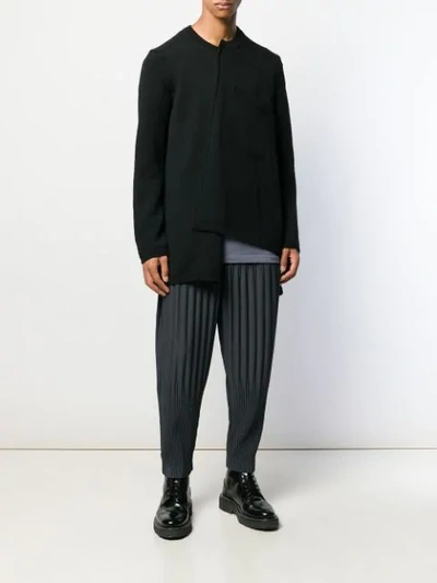 Shop Issey Miyake Pleated Dropped Crotch Trousers In Grey
