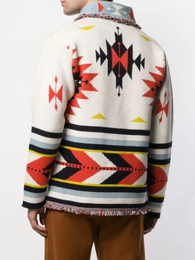 Shop Alanui Native Arrow Cardigan In White