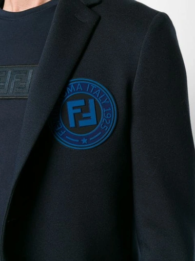 Shop Fendi Appliqué Blazer In Blue