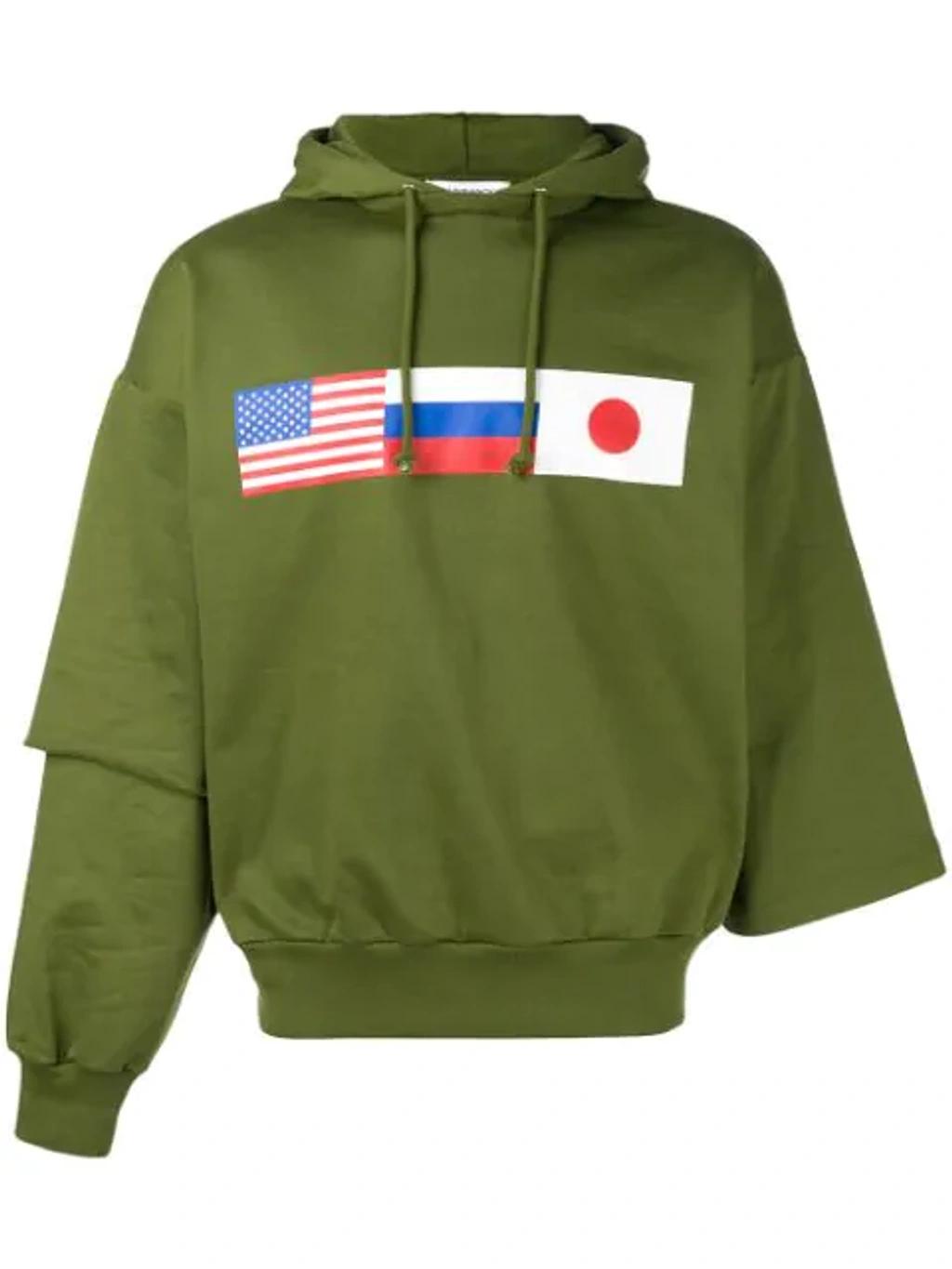 Gosha Rubchinskiy Double Sleeve Flag Print Hoodie In Green ModeSens