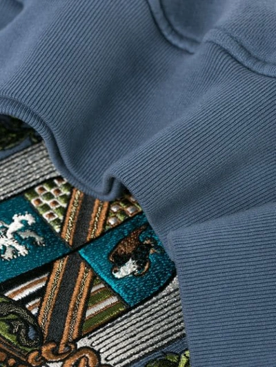 Shop Amiri Embroidered Coat Of Arms Sweatshirt In Grey