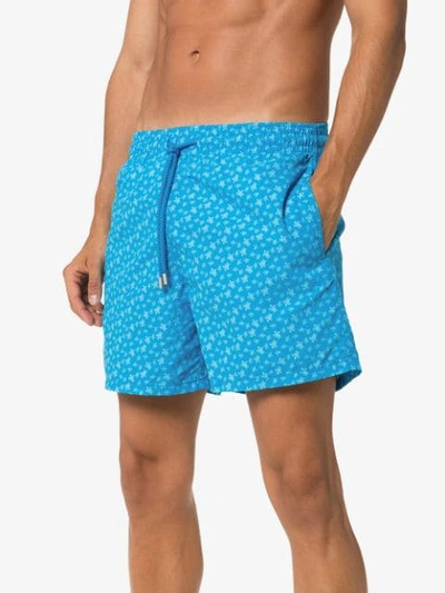 Shop Vilebrequin Moorea Micro Turtle Print Swim Shorts In Blue