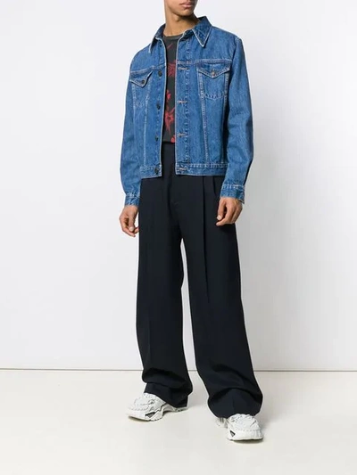 DSQUARED2 TAILORED WIDE LEG TROUSERS - 蓝色