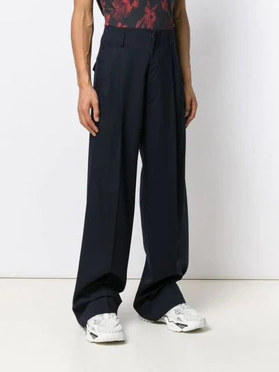 DSQUARED2 TAILORED WIDE LEG TROUSERS - 蓝色