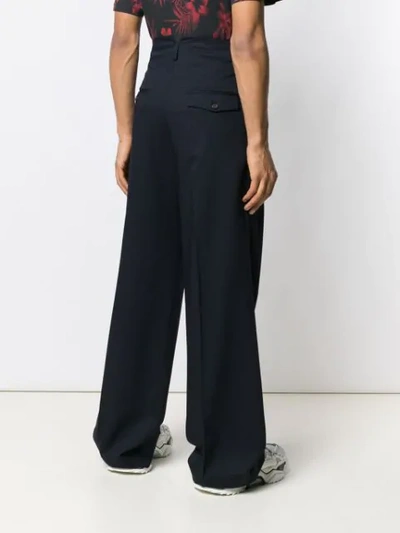 Shop Dsquared2 Tailored Wide Leg Trousers In Blue