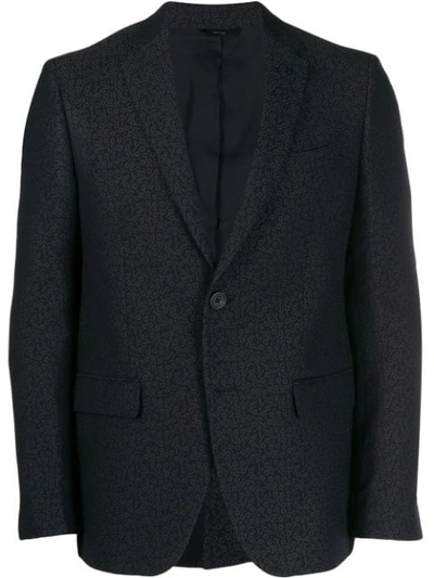 Shop Fendi Jacquard Slim-fit Jacket In Blue