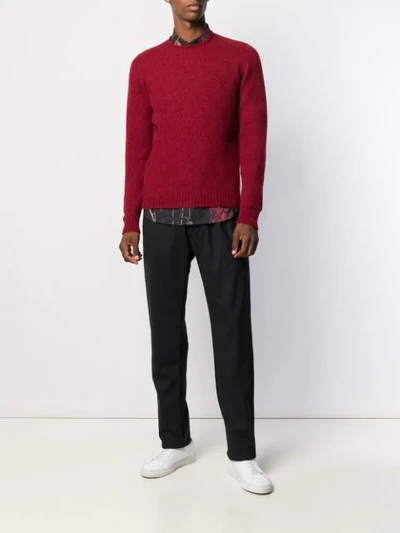 Drumohr Slim Fit Jumper In Red