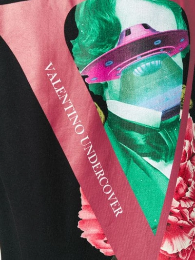 VALENTINO V FACE ROSE PRINTED T-SHIRT - 黑色