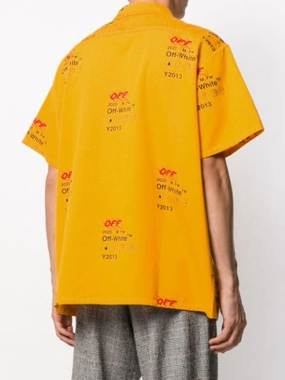 Shop Off-white Logo Printed Boxy Shirt In Yellow