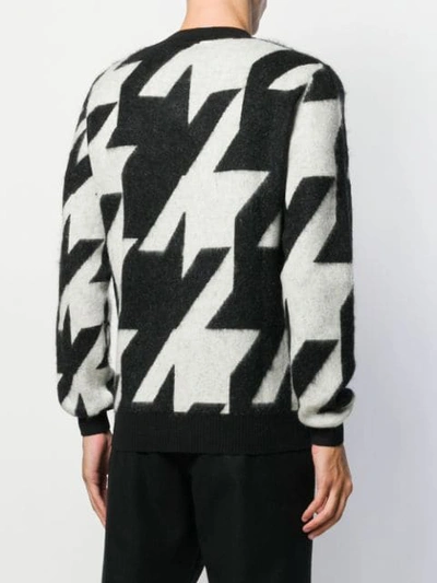 Shop Alexander Mcqueen Houndstooth Knitted Sweater In Black