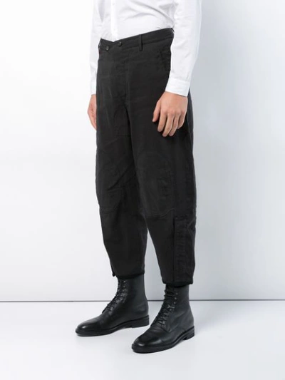 Shop Ziggy Chen Cropped Tapered Trousers - Black