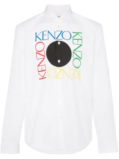 Shop Kenzo Square Logo Slim In White