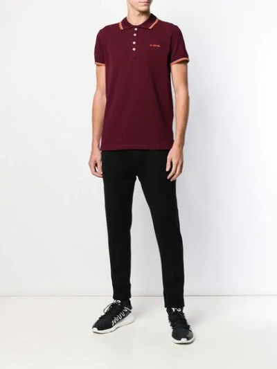 Shop Diesel Embroidered Logo Polo Shirt In Red