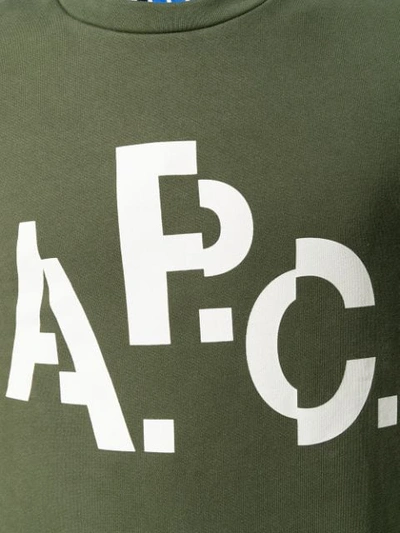 Shop A.p.c. Logo Sweatshirt In Green