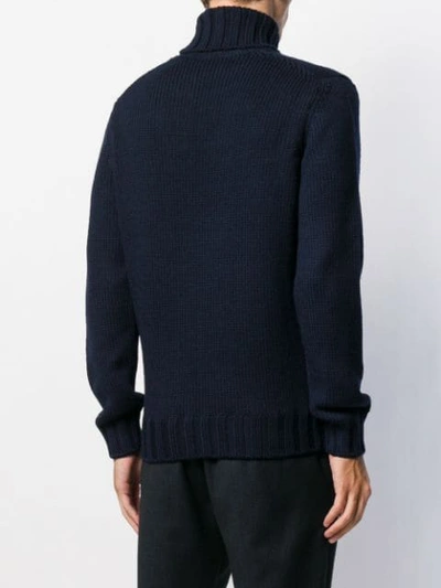 Shop Lardini Roll-neck Sweater In Blue