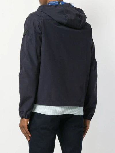 Shop Emporio Armani Boxy Zip Front Jacket - Blue