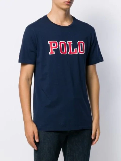 Shop Polo Ralph Lauren Printed Logo T-shirt In Blue