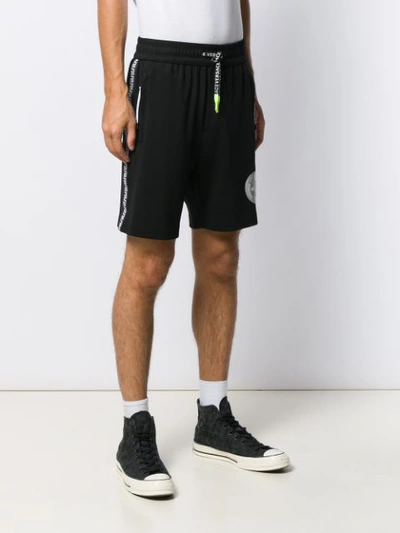 Shop Versace Logo Patch Track Shorts In Black