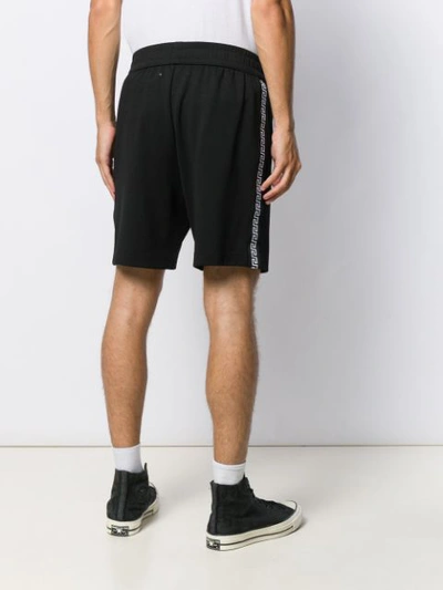 Shop Versace Logo Patch Track Shorts In Black