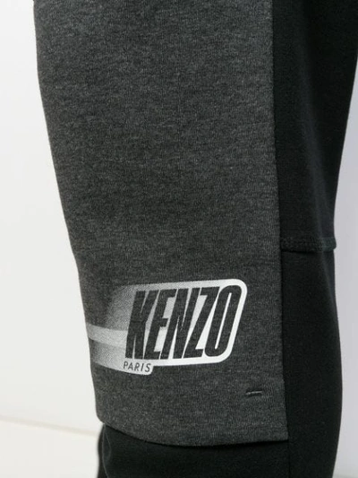 Shop Kenzo Tapered Jogging Trousers In Black