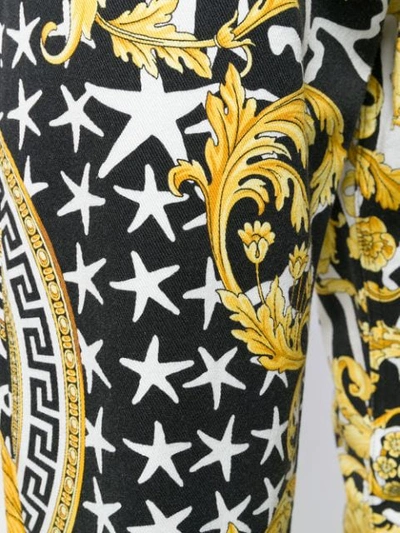 VERSACE SAVAGE BAROCCO PRINT JEANS - 黑色