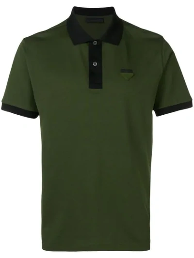Shop Prada Classic Polo Shirt In Green