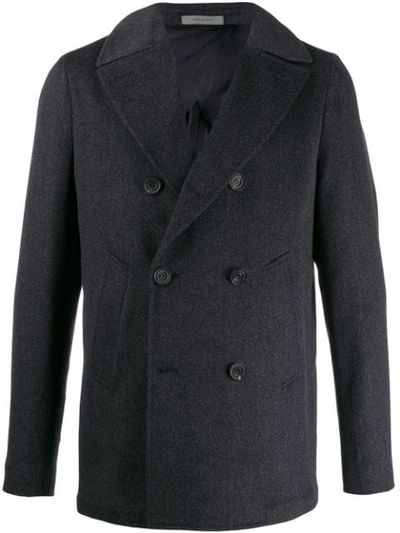 Shop Corneliani Double-breasted Coat In Blue