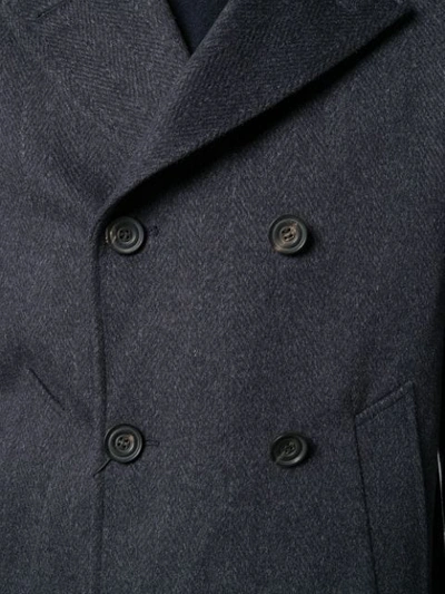 Shop Corneliani Double-breasted Coat In Blue