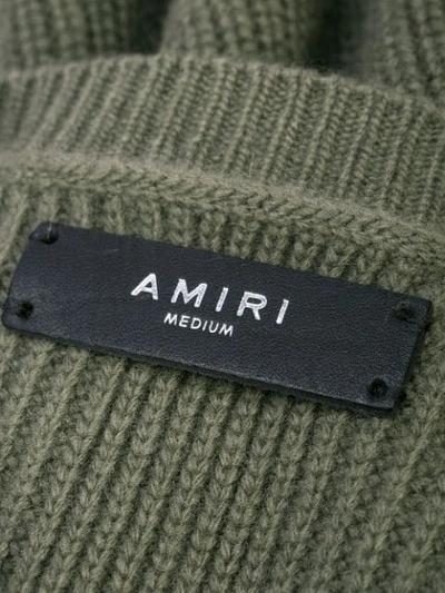 Shop Amiri Knitted Jumper In Green