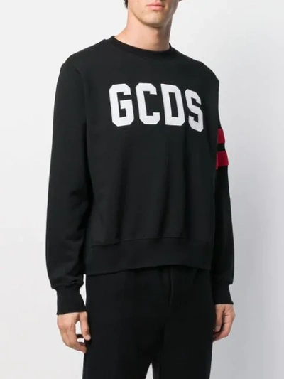 Shop Gcds Logo Print Sweatshirt In Black