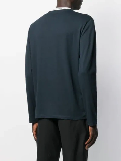 Shop Armani Exchange Chest Logo Sweatshirt In Blue