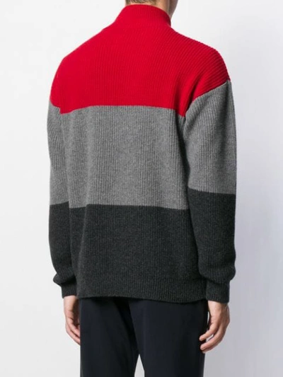 Shop Roberto Collina Striped Wool Jumper In Grey