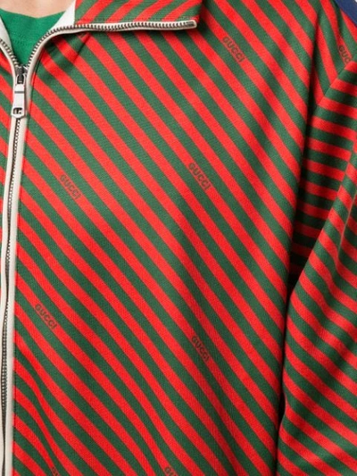 Shop Gucci Diagonal Stripe Jacket In Red