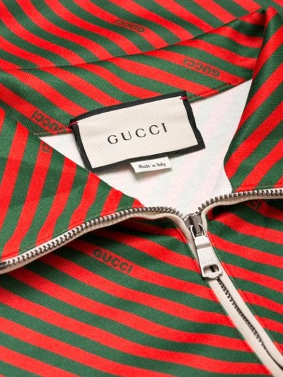 Shop Gucci Diagonal Stripe Jacket In Red