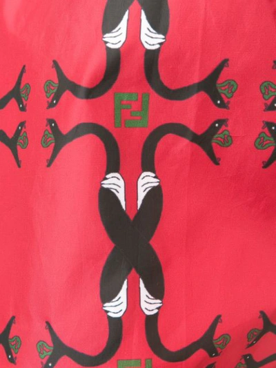 Shop Fendi Snake Print Shorts In Red