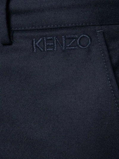 Shop Kenzo Long Straight-leg Trousers In Blue