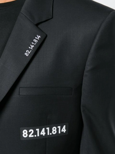 Shop Icosae Number Printed Blazer - Black