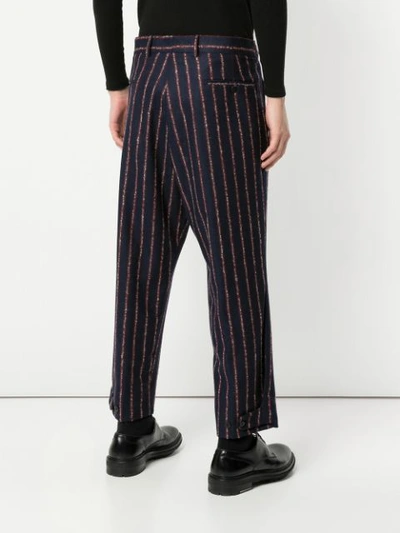 Shop Sartorial Monk Striped Trousers - Blue