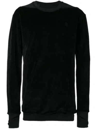 Shop 11 By Boris Bidjan Saberi Velvet Jersey Sweater - Black