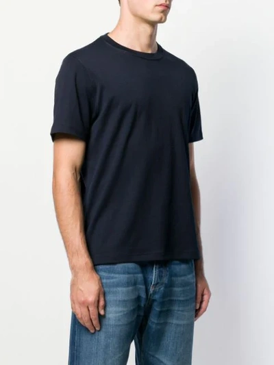 Shop Brunello Cucinelli Regular Fit Plain T-shirt In Blue