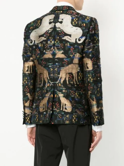 Shop Alexander Mcqueen Jacquard Blazer In Black