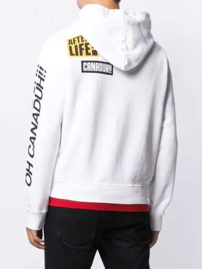Shop Dsquared2 Sticker-print Hoodie In White