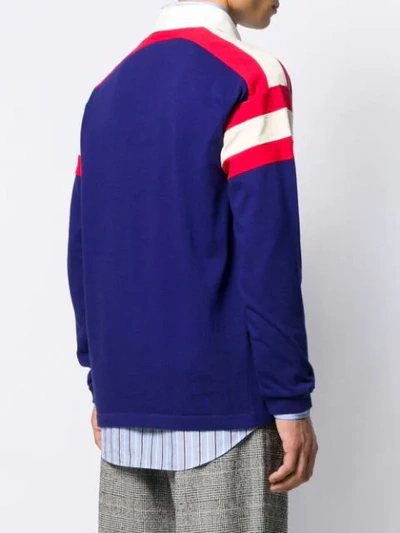 Shop Gucci Tennis Oversized Polo Shirt In 4714 Blu