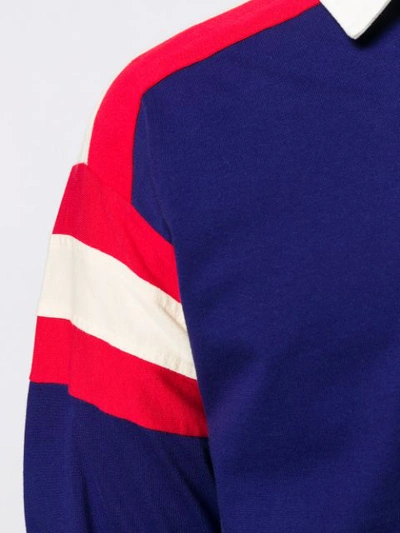 Shop Gucci Tennis Oversized Polo Shirt In 4714 Blu