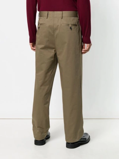 Shop Prada Loose Fit Trousers In Green